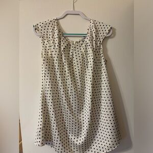 Worthington Black Polka Dot Cream Blouse (1X)